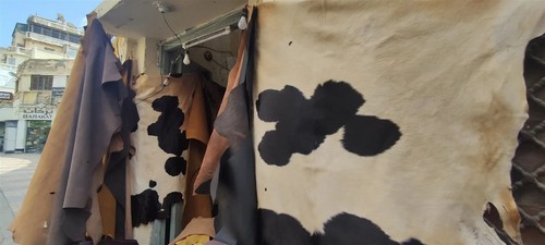 Alfombras redondas de cuero de vaca hechas a mano | Alfombra de piel de vaca | Alfombras redondas de patchwork Egipto - Imagen 5 de 5