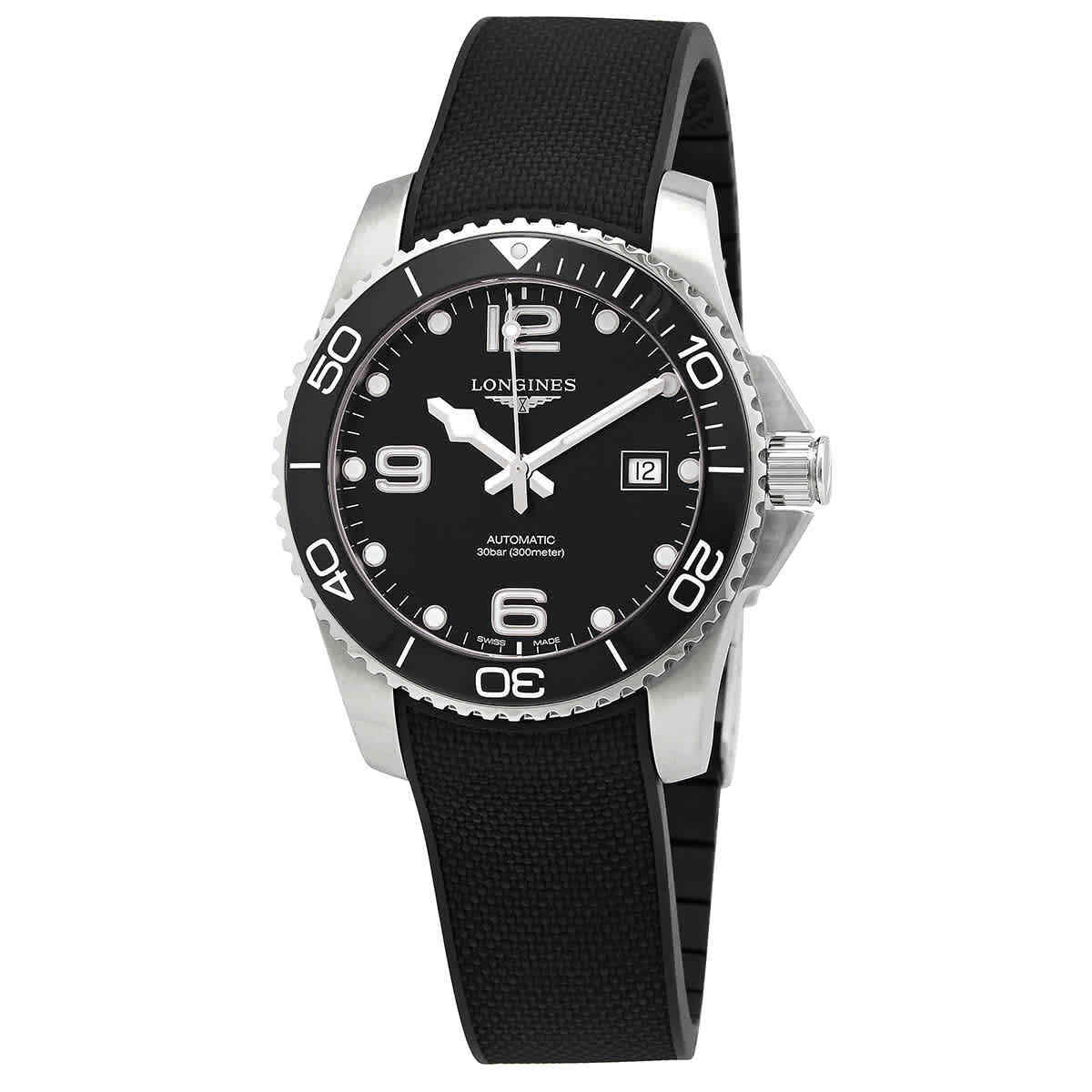 Мужские часы Longines Hydroconquest с автоматическим черным циферблатом диаметром 41 мм L37814569