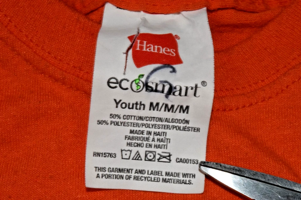 Camiseta Hanes Talla Juvenil M Mandarina Naranja Hawaii Forever Algodón Mezcla Poli Foto 3 de 4