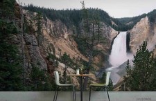 3D Forest Waterfall Landscape Self-adhesive R...