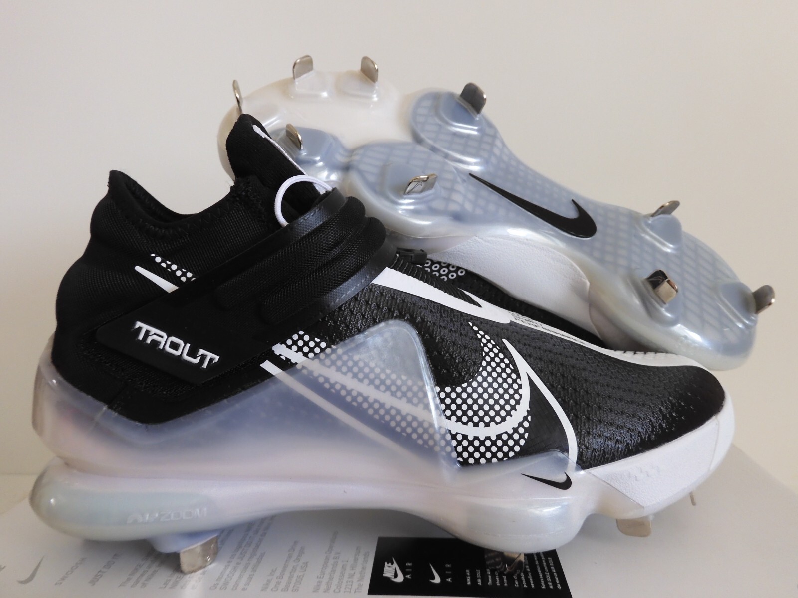 NIKE FORCE ZOOM TROUT 7 BLACK-WHITE-DYN TURQUOISE SZ 9 "BASEBALL" [CI3134-005]