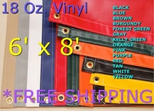 6' x 8' 18 Oz. Waterproof Heavy Duty Vinyl Tarp - Truck Trailer Equipment Cover