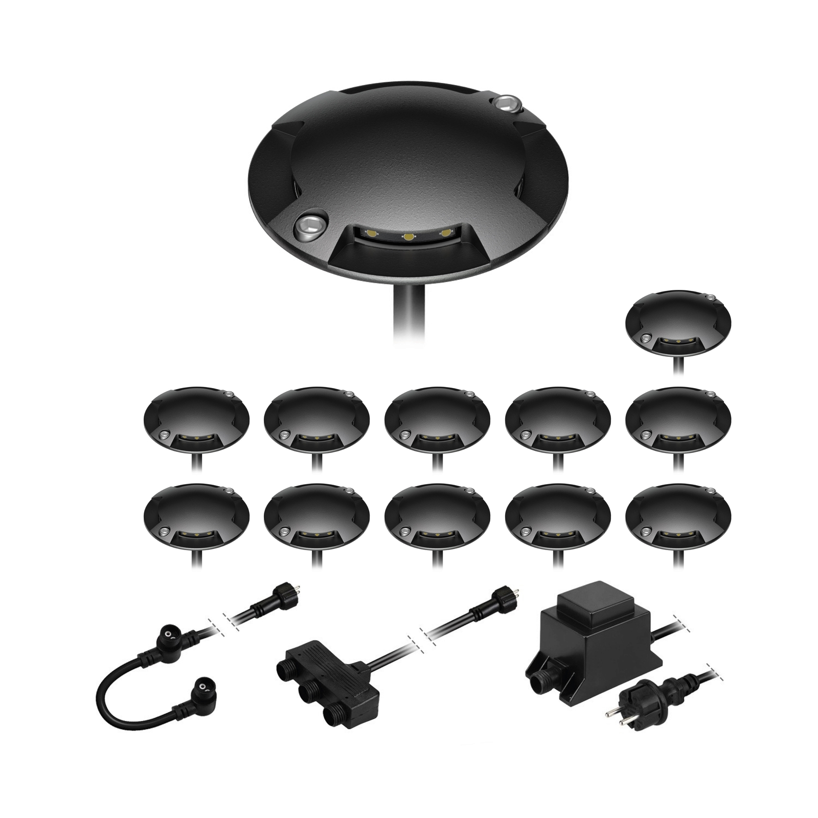 Lampada da terra LED Bunda per esterni, nera