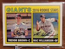 2016 Topps Heritage #187 Trevor Brown RC Mac Williamson RC - NM