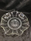 Vintage Federal Glass Columbia Clear Serving Bowl Fluted Ruffle Rim 10-1/2”