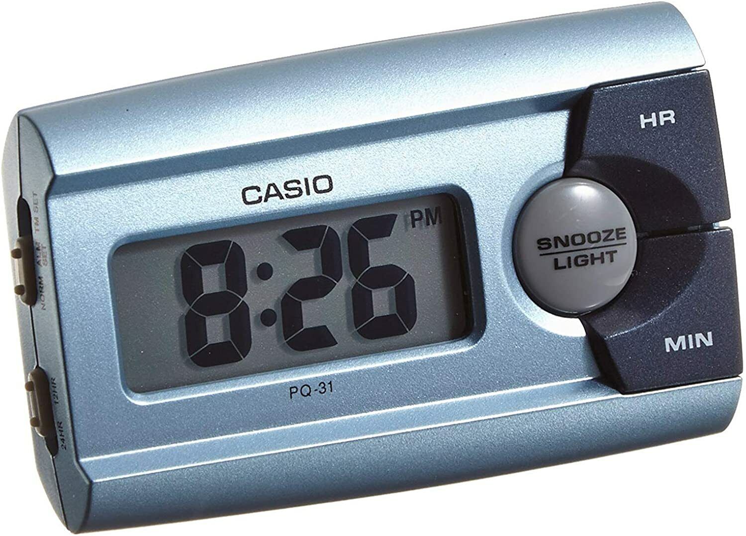 Casio New PQ-31-2E Small Blue LED Digital Travel LCD Display Alarm