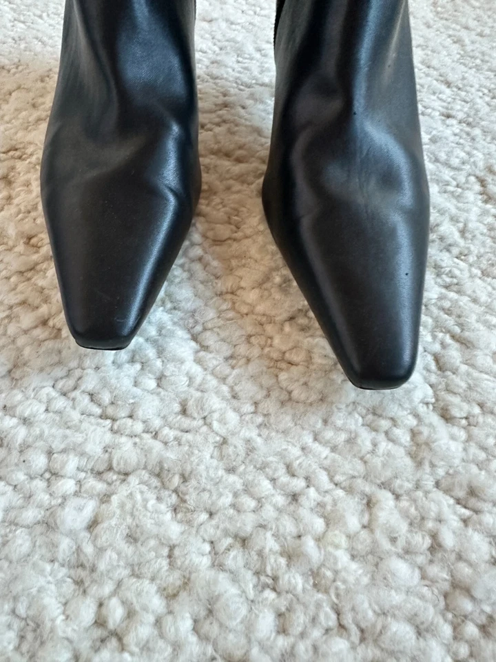 Botines Mango Negro Puntera Cuadrada Talla 40 Foto 3 de 4