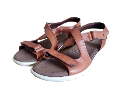 Ecco Women's Babett Comfort Leather Sandals Brown Shoes Size 40 US Size 9
