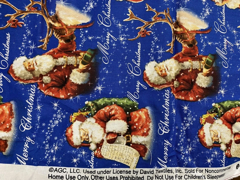 Santa Claus Checking His List Fabric David Textiles 45 1/2" x 1 Yd 15" - Image 2 of 3