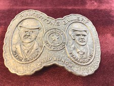 Vtg PINKERTON'S GALLERY Butch Cassidy Sundance Kid Belt Buckle Wild Bunch