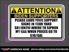 TRUMP 2020 STICKER BIDEN GAS ANTI DEMOCRAT MAGA DEPLORABLE DECAL