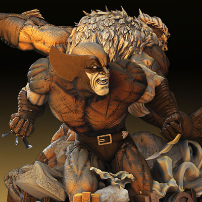 WOLVERINE & SABRETOOTH, X-MEN, BUST, 70-200mm, FIGUR, FAN ART, 3D-DRUCK, STATUE