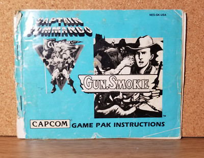 Nintendo CAPTAIN COMMANDO GUN SMOKE Instruction Manual Only RARE Original