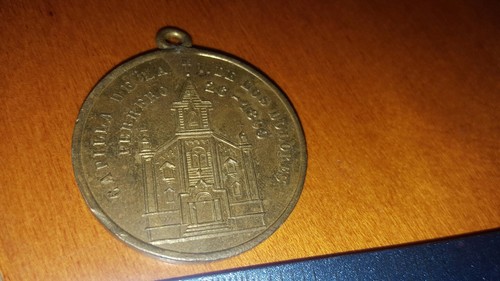  OLD BAPTISM CHAPEL MEDAL "CAPILLA DE LA V. DE LOS DOLORES" ARGENTINA? 1899?