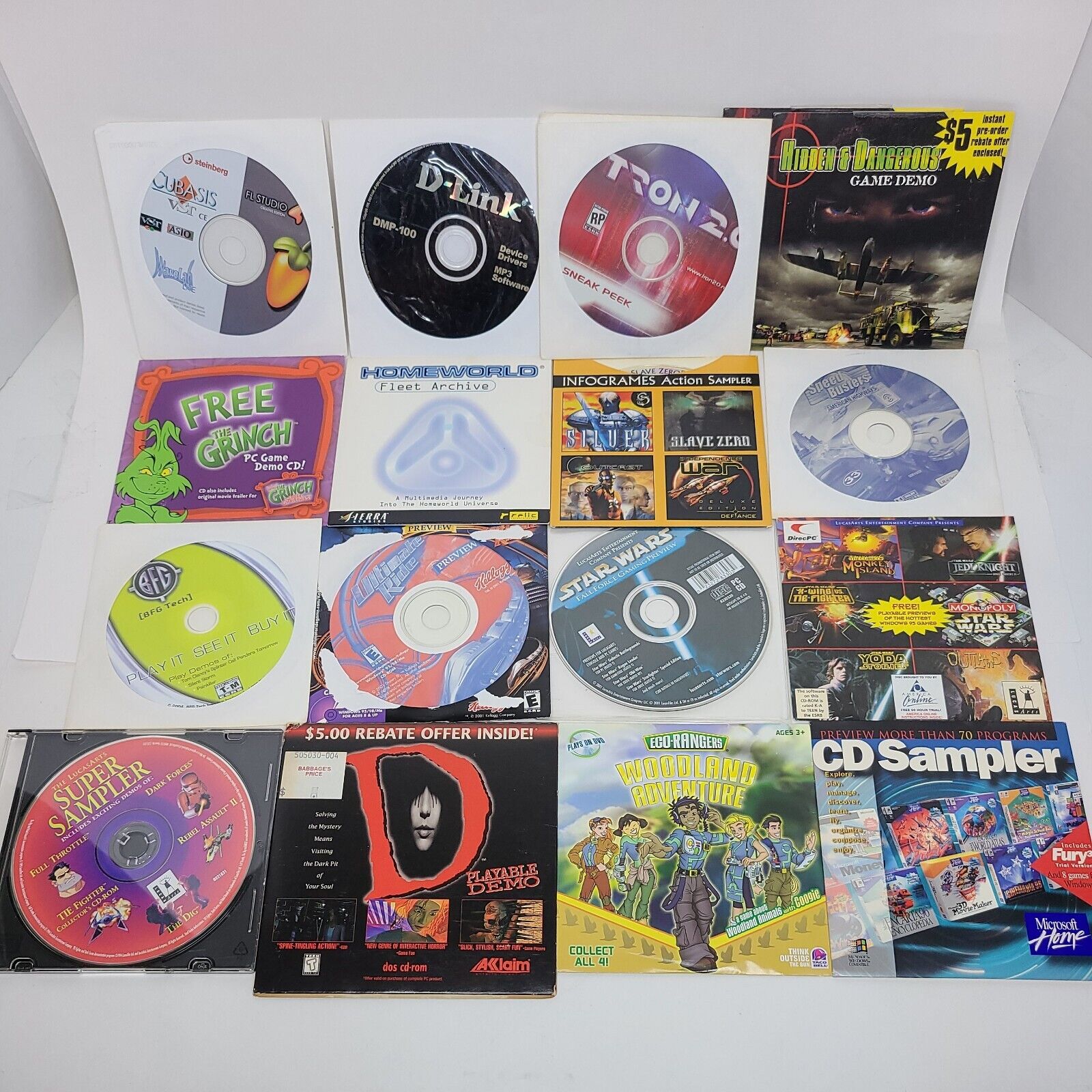 Lot of 17 PC CD-ROM Sampler/Demo/Software Disks 