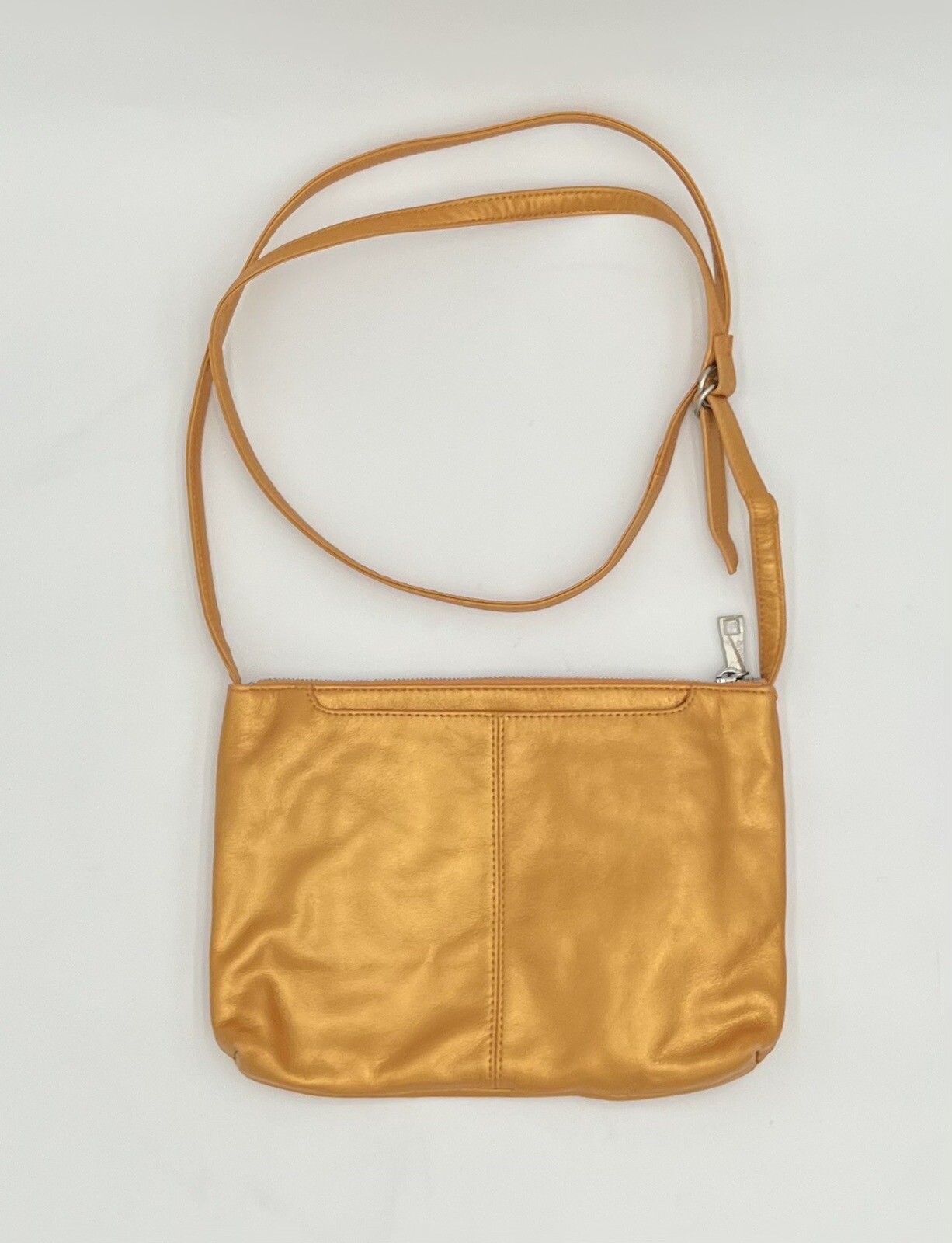 Hobo International Leather Crossbody Bag Purse, Mission, Metallic