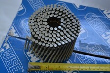 Image of TACWISE 1154 3.3 x 98mm 4" Flat Top Coil Collated Nails Bright Ring Quant. 2400