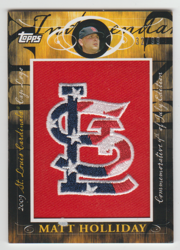 Matt Holliday Cardinals 2010 Topps 4th of July CAP LOGO PATCH #MHR-325 SP #32/99