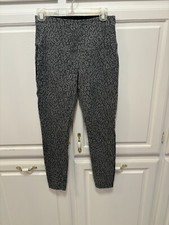 Lysse Gray Black Animal Leopard Print Leggings Women  s Size Medium