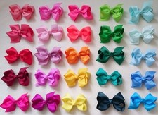 GROSGRAIN RIBBON BOW Rainbow HAIR CLIP PIN ALIGATOR CLIPS FLOWER BABY/GIRL