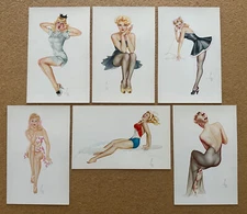 RARE! The VARGA GIRL Esky-Card Set #12 - 6 Sexy PIN-UP 4.5"x7" 1944-5 Postcards