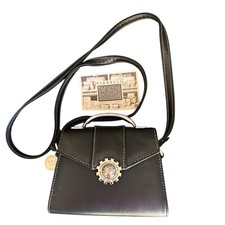 VINTAGE Fiorelli Black/silver Hardware Faux L...