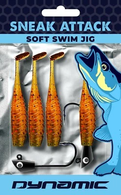 Paddle Tail, SNEAK ATTACK Swimbait (Motor Oil) 3" Bass, Walleye, Dynamic Lures