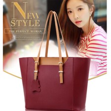 2PCS Women's Girls Handbag Big Shoulder Messenger Tote Crossbody Bags Purse
