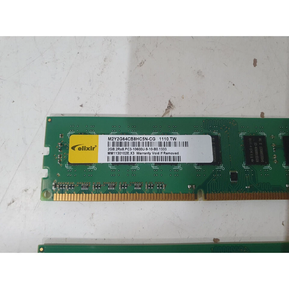Lot 2 Elixir M2Y2G64CB8HC5N-CG Ram 2GB DDR3 1333MHz 240-Pin DIMM Desktop Memory - Image 2 of 4