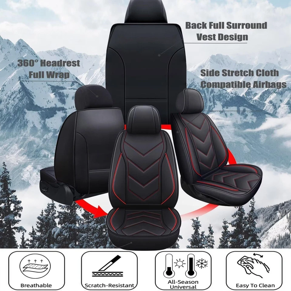 For Ford Fiesta 2011-2019 Full Set Faux Leather Cushion Pad Car 5-Seat Covers Foto 4 de 4