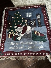 Warner Bros. Looney Christmas Tunes Fringed Throw Blanket Bugs Bunny Tapestry