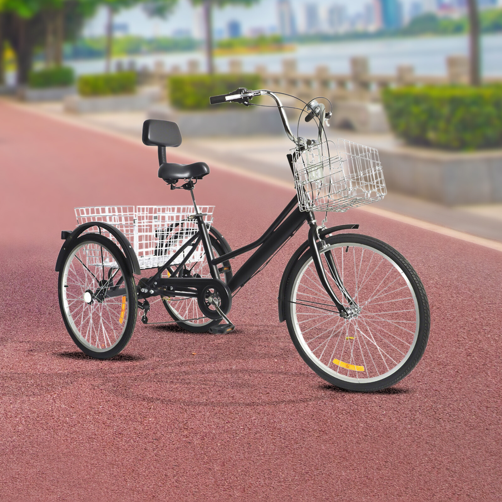 New 24 Inch Tricycle for Adults Tricycle 7 Speed 3 Wheels Bicycle Bike w/ Basket eBay