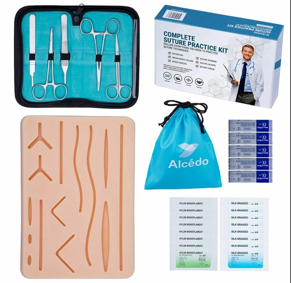 Alcedo Suture Practice Kit For Medical Students, Complete Kit (32 Pieces)  Inclu