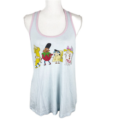 Hey Arnold Tank Top Women Large Blue Pink Nickelodeon Box Lunch Sleeveless