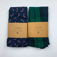 J Crew Boxers Men's Large 2 Pair Candy Cane & Blackwatch Plaid Boxer Shorts