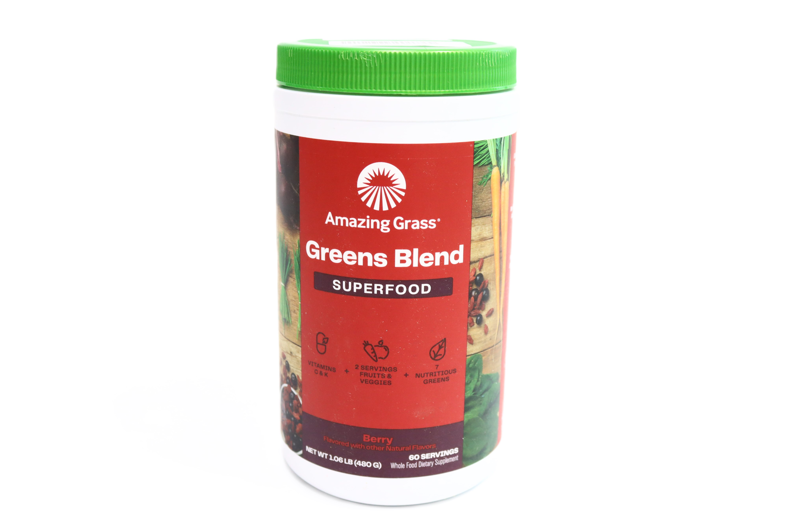 Amazing Grass Greens Blend Superfood Berry 1.06 lb 60 Servings eBay