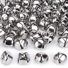 300PCS Jingle Bells Bulk Craft Bells 1 Inch Silver Jingle Bells for DIY Chris...