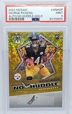 2022 Mosaic George Pickens No Huddle Prizm Rookie Autograph Auto GOLD 1/10 PSA 9