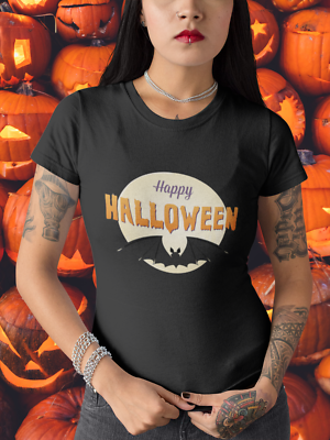 Bio Baumwolle Damen T-Shirt Halloween Horror Fasching batman Kostüm