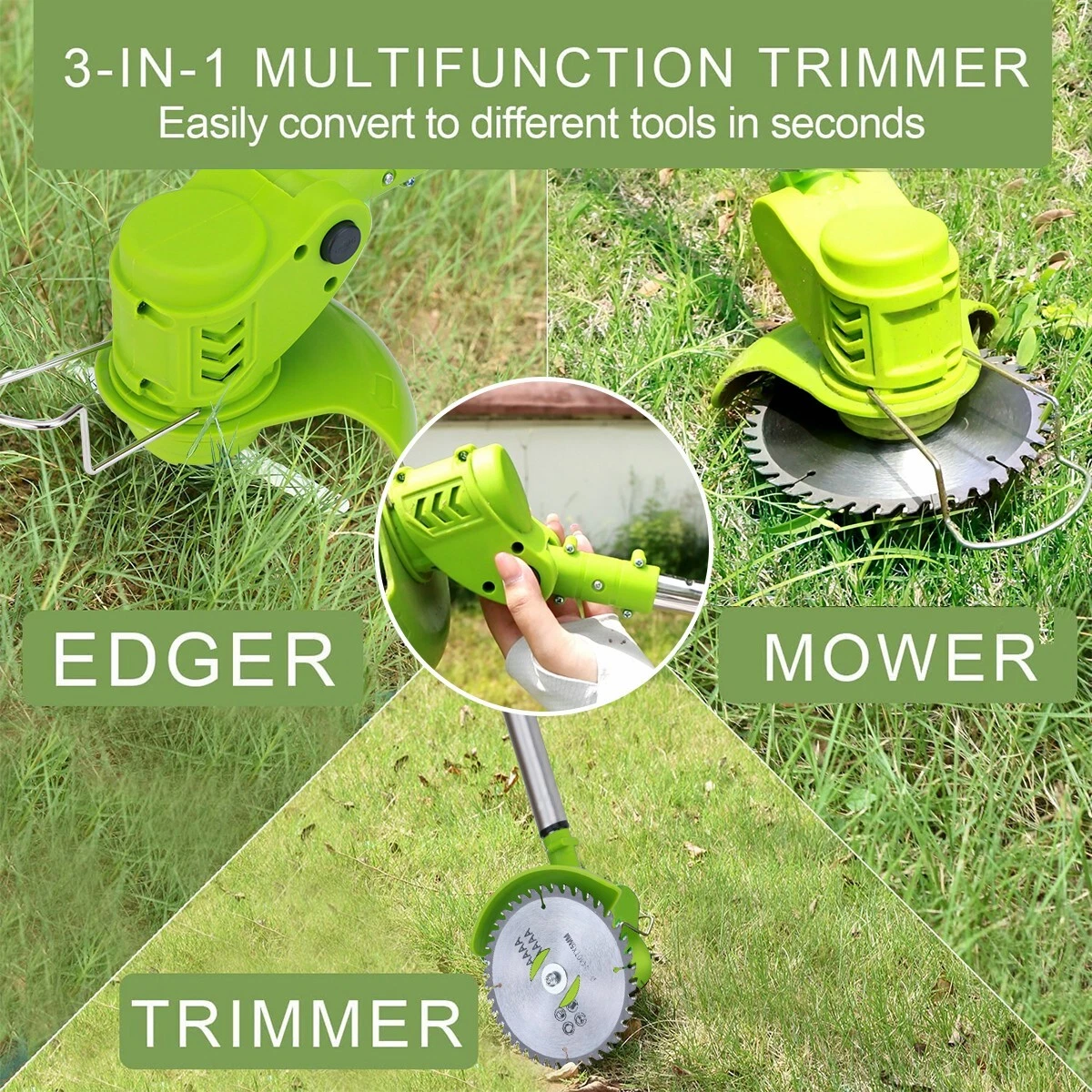 Cordless Weed Eater Lawn Edger Grass Trimmer Portable Weed Wacker Battery