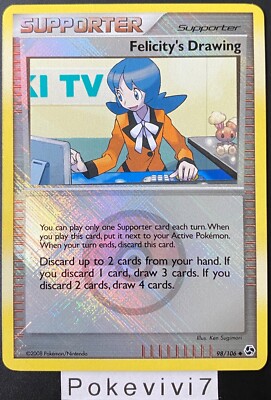 Carte Pokemon FELICITY'S DRAWING 98/106 REVERSE FOIL PROMO D&P ENGLISH NEUF