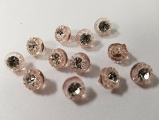 VINTAGE BUTTONS LOT OF 12 EXTRA TINY SWAROVSKI SHINY CRYSTAL TUZ3376