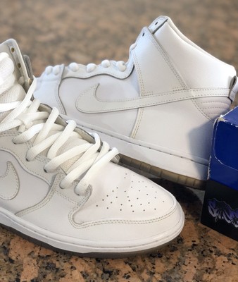 nike sb dunk high white ice