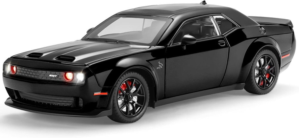 1:24 Scale Black Dodge Challenger SRT Demon Diecast Metal Toy Car for Kids