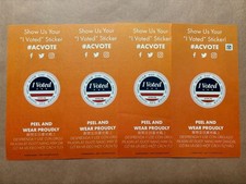 I Voted Sticker Lot of 4 acvote modern america election usa authentic government