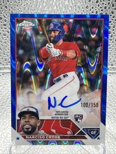 2023 Topps Chrome Rookie Autographs Narciso Crook #RA-NC Blue Raywave /150