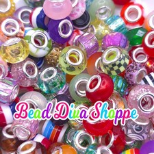 Set of 25 - Lot Assorted Resin Beads - 14mm European Large Hole Beads Rondelle