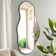 Large Irregular Mirror 47.2x21.4 Asymmetrical Wall Mirror Unique Shaped