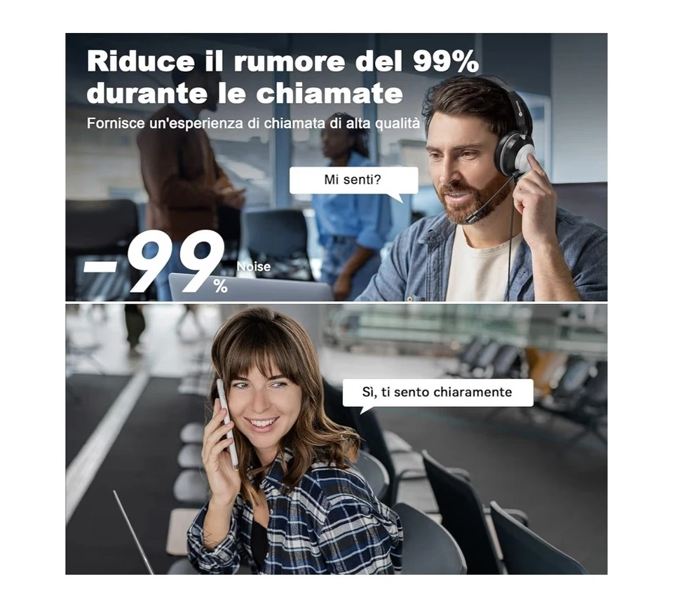 USB Cuffie con Microfono per PC Voistek - Immagine 3 di 4