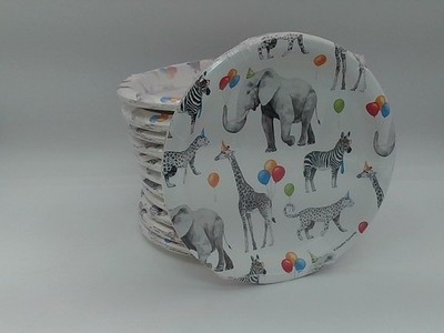 Creative Converting Party Animal Kids Birthday Party 7'' Paper Dessert Plates Set